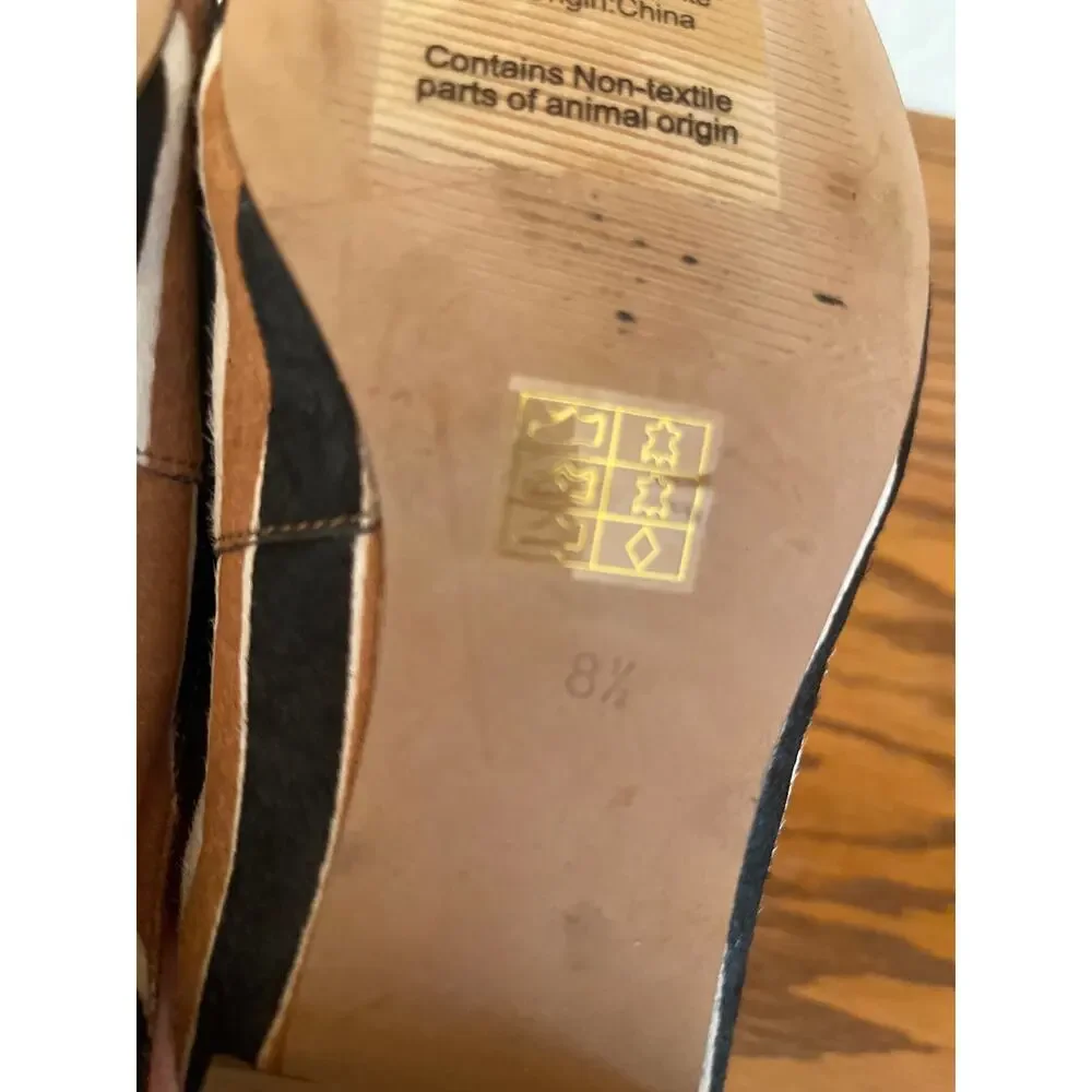Madewell The Willa Calf skin  Striped mule size 8.5